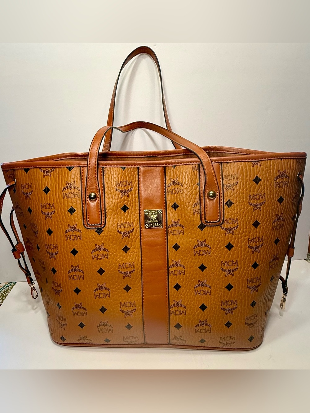 Designer Inspired Brown Large Purse Bag